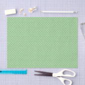 Papier Mousseline Motif à points Polka vert (Artisanat)