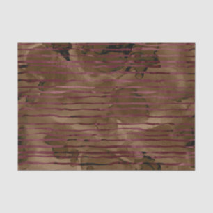 Papier Mousseline Motif à rayures bordeaux et cuivre