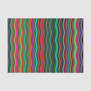 Papier Mousseline Motif à rayures ondulées colorées magnifiques