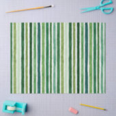 Papier Mousseline Motif à rayures peintes vertes (Artisanat)