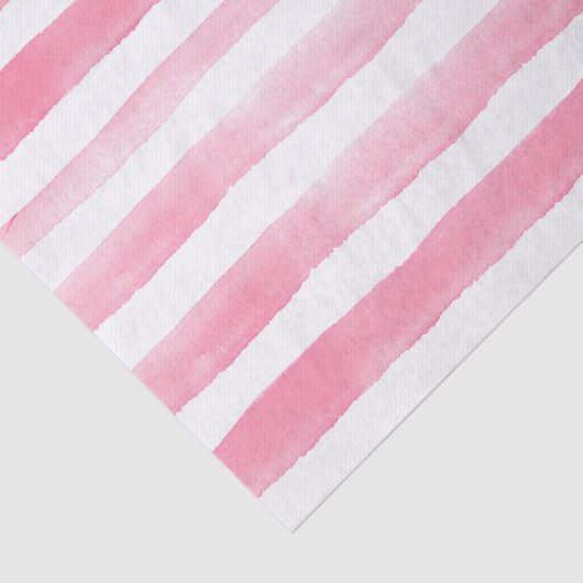 Papier Mousseline Motif à rayures rose aquarelle (Détail)
