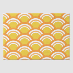 Papier Mousseline Motif à vague japonais traditionnel en jaune