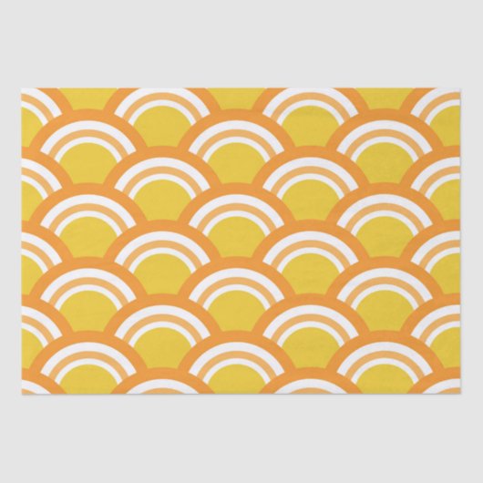 Papier Mousseline Motif à vague japonais traditionnel en jaune (Recto)