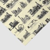 Papier Mousseline Motif à vapeur Locomotive "Steampunk" (Détail)
