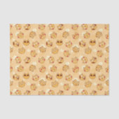 Papier Mousseline Motif à visage de chat mignon | Orange (Recto)