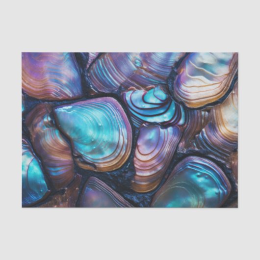 Papier Mousseline Motif Abstrait Abalone Shell (Recto)