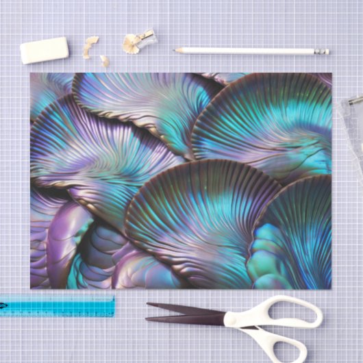 Papier Mousseline Motif Abstrait Abalone Shell (Artisanat)