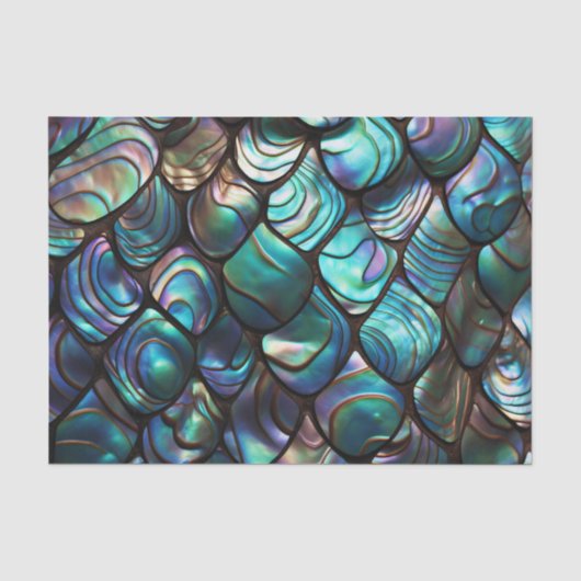 Papier Mousseline Motif Abstrait Abalone Shell (Recto)