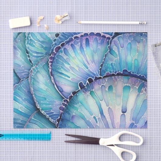 Papier Mousseline Motif Abstrait Abalone Shell (Artisanat)