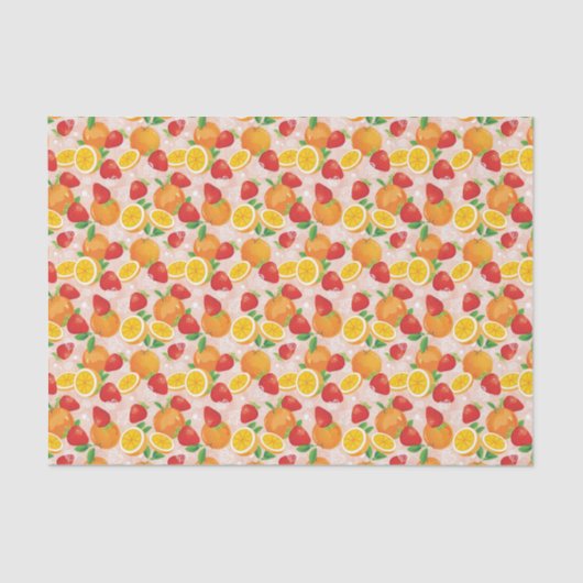 Papier Mousseline Motif abstrait avec la fraise (Recto)