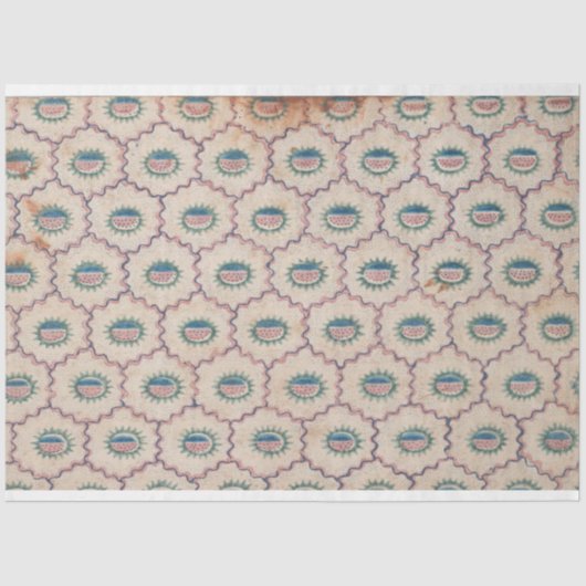 Papier Mousseline Motif Abstrait avec lignes courbes et points papie (Recto)