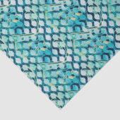 Papier Mousseline Motif Abstrait bleu contemporain (Détail)