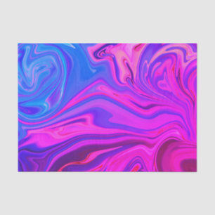 Papier Mousseline Motif Abstrait bleu néon violet rose