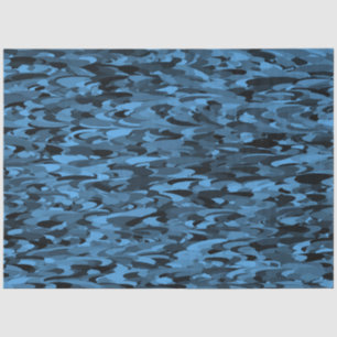 Papier Mousseline Motif Abstrait Bleu Noir