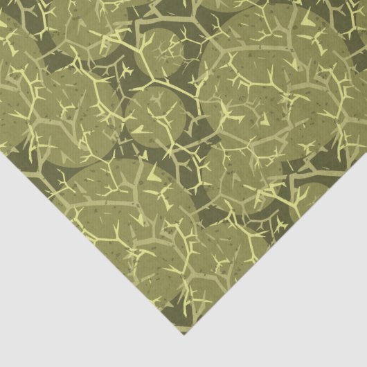 Papier Mousseline Motif Abstrait Cactus Green (Détail)
