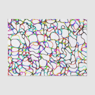 Papier Mousseline Motif Abstrait Courbe multicolore