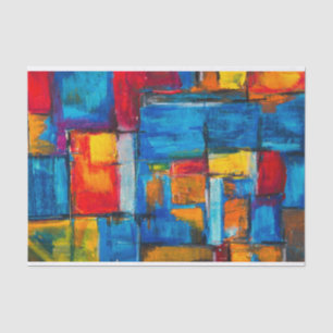 Papier Mousseline Motif Abstrait de peinture expressionniste