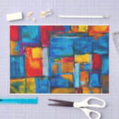 Papier Mousseline Motif Abstrait de peinture expressionniste (Artisanat)