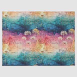 Papier Mousseline Motif Abstrait de Pissenlit Vintage (1)