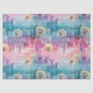 Papier Mousseline Motif Abstrait de Pissenlit Vintage (6)