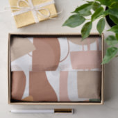 Papier Mousseline Motif Abstrait de ton terrestre (Cadeau)