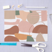 Papier Mousseline Motif Abstrait de ton terrestre (Artisanat)