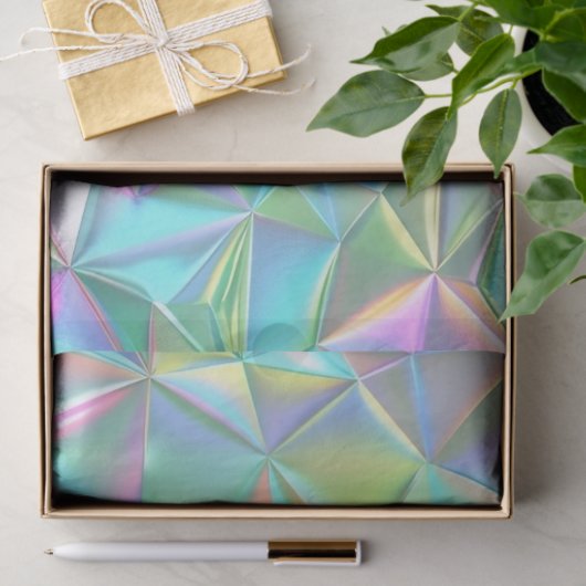 Papier Mousseline Motif Abstrait holographique (Cadeau)