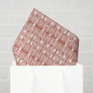 Papier Mousseline Motif Abstrait Moderne Grain de Bois Corail Orange