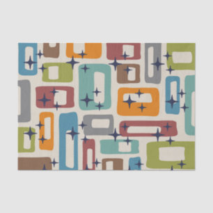 Papier Mousseline Motif Abstrait moderne rétro du milieu du siècle