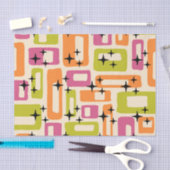 Papier Mousseline Motif Abstrait moderne rétro du milieu du siècle (Artisanat)