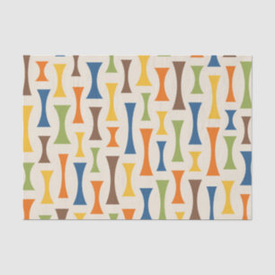 Papier Mousseline Motif Abstrait moderne rétro du milieu du siècle