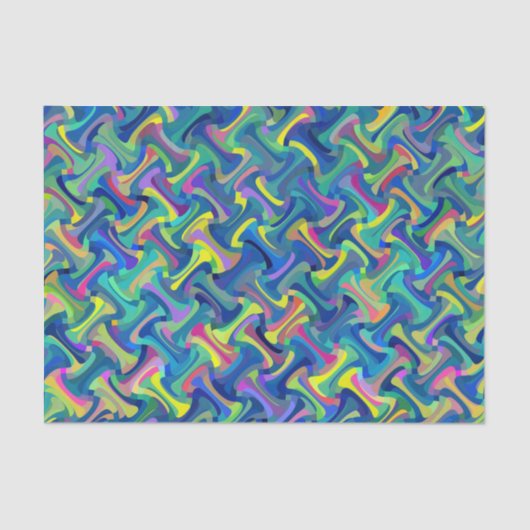 Papier Mousseline Motif Abstrait multicolore (Recto)