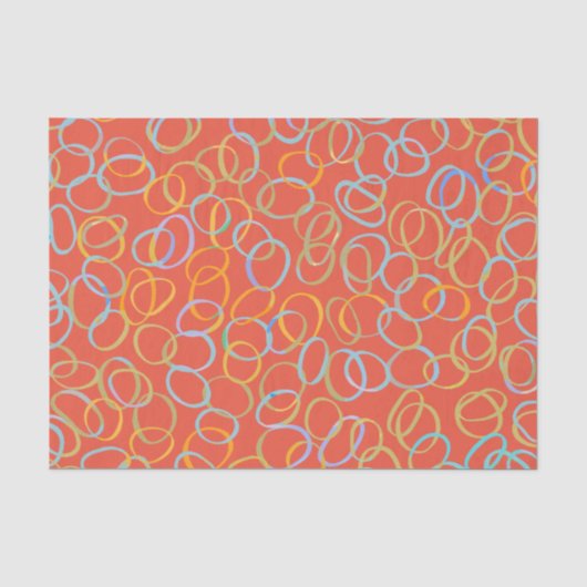 Papier Mousseline Motif Abstrait Multicolore Frais (Recto)
