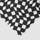Papier Mousseline Motif Abstrait rétro noir blanc Checker (Détail)