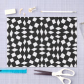 Papier Mousseline Motif Abstrait rétro noir blanc Checker (Artisanat)