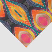 Papier Mousseline Motif Abstrait rose orange jaune rétro funky (Détail)