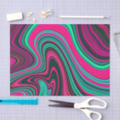 Papier Mousseline Motif Abstrait tendance Bright Neon Rose (Artisanat)