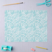 Papier Mousseline Motif Abstrait turquoise Snowflake #10 ID1009 (Artisanat)