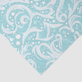 Papier Mousseline Motif Abstrait turquoise Snowflake #10 ID1009 (Détail)