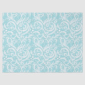 Papier Mousseline Motif Abstrait turquoise Snowflake #10 ID1009 (Recto)