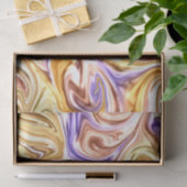 Papier Mousseline Motif Abstrait Waves Gold Purple Waves (Cadeau)