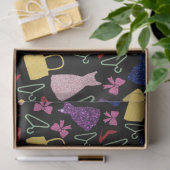 Papier Mousseline Motif Accessoires de mode de shopping  (Cadeau)