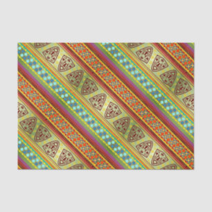 Papier Mousseline Motif africain coloré de Kente de rayure de