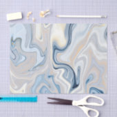 Papier Mousseline Motif Agate Bleu et Brun (Artisanat)