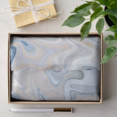 Papier Mousseline Motif Agate Bleu et Brun (Cadeau)