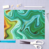 Papier Mousseline Motif Agate vert et jaune/or (Artisanat)