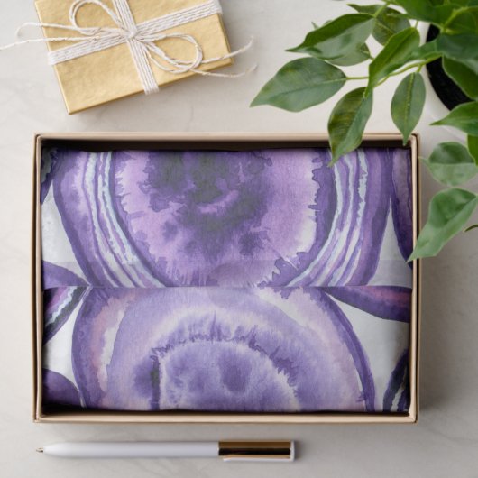 Papier Mousseline Motif agate violet (Cadeau)