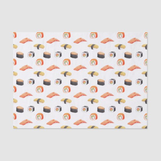 Papier Mousseline Motif alimentaire japonais Sushi (Recto)