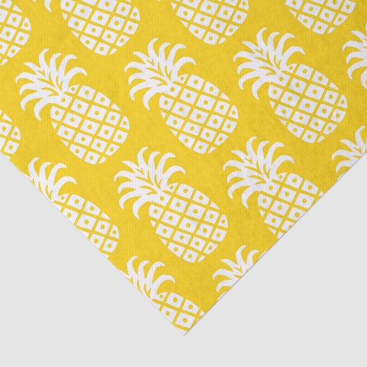 Papier Mousseline Motif ananas jaune et blanc (Détail)