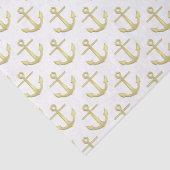 Papier Mousseline Motif Ancres en or blanc et Faux (Détail)